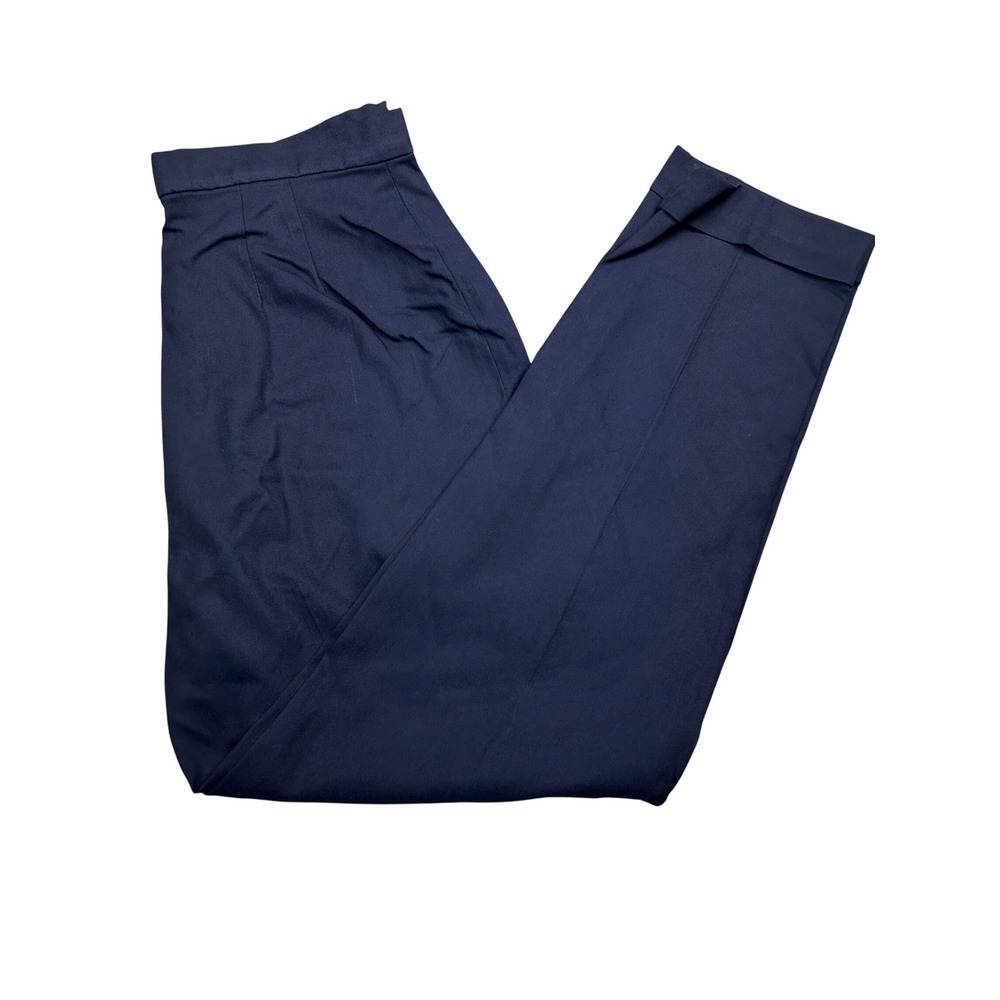 Rafaella Women's Dress Pants 14 Navy Blue High Rise Cuffed Hem Career Trousers